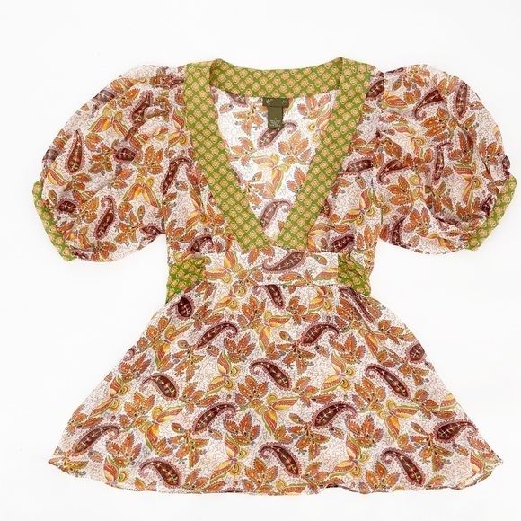 Anthropologie Fei Floral Print Silk Blouse Size 4 - Picture 3 of 5